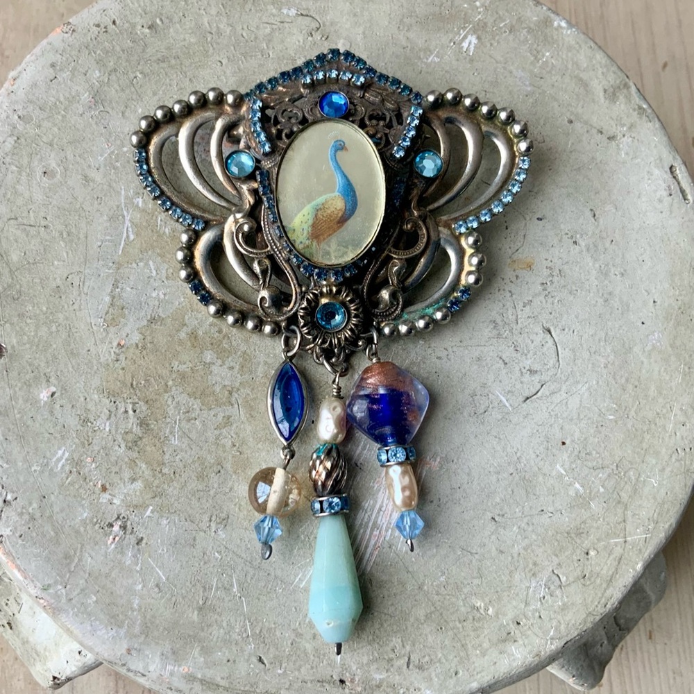 Retired Sorrelli Peacock Brooch